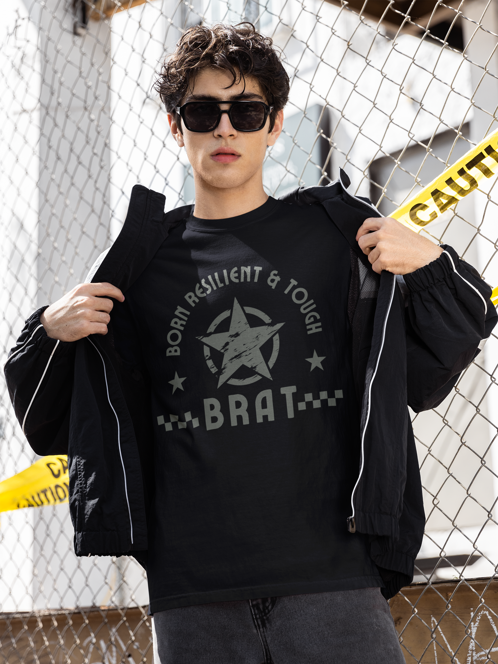 Born Resilient & Tough (BRAT) Military Shirt — Flag Sleeve Print