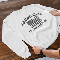 Welcome Home Military Sweatshirt — Deployment Homecoming Outfit (Custom Name & Date)