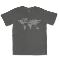 Home is Where the Military Sends Us Pepper Shirt with Map Design