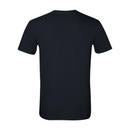 Black t-shirt on a white background