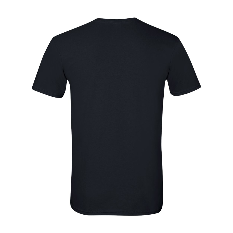 Black t-shirt on a white background